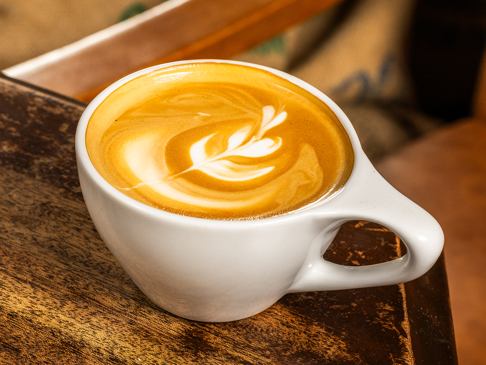 A latte from Muddy Buck Cafe.