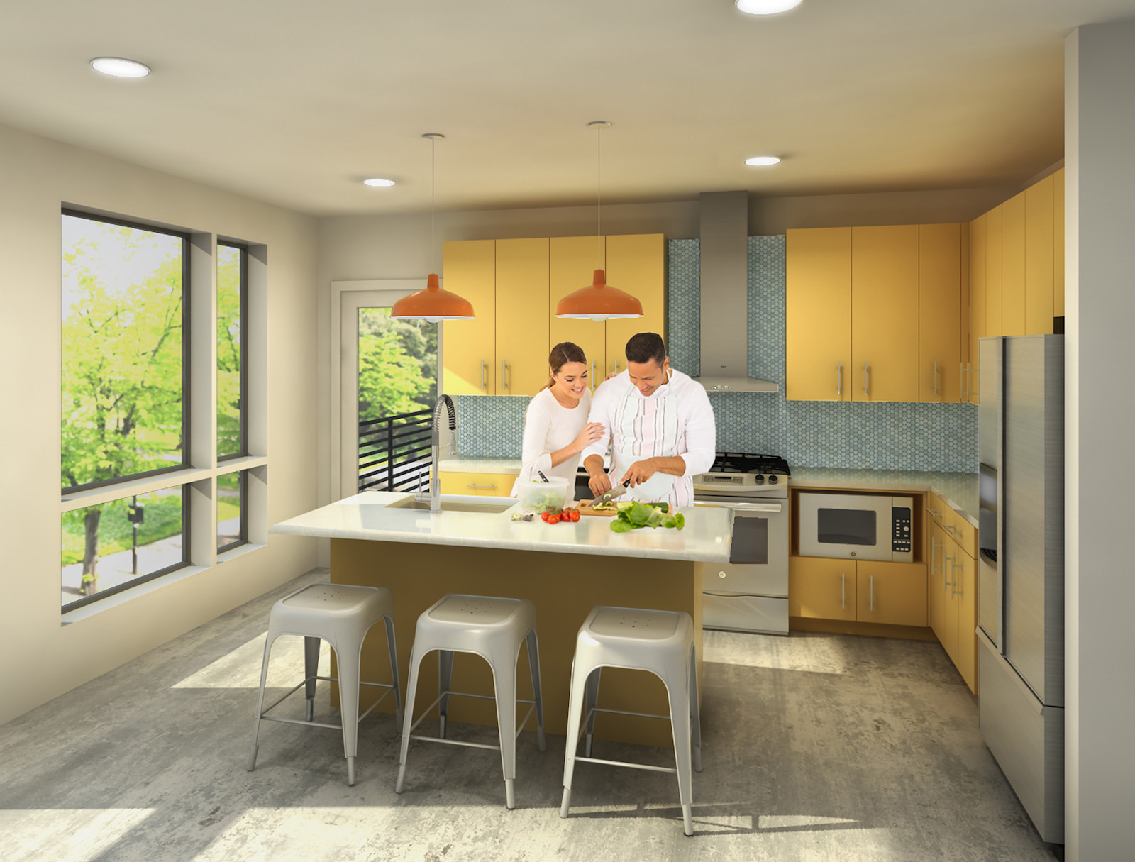 Orpheus Condos Kitchen Yellow