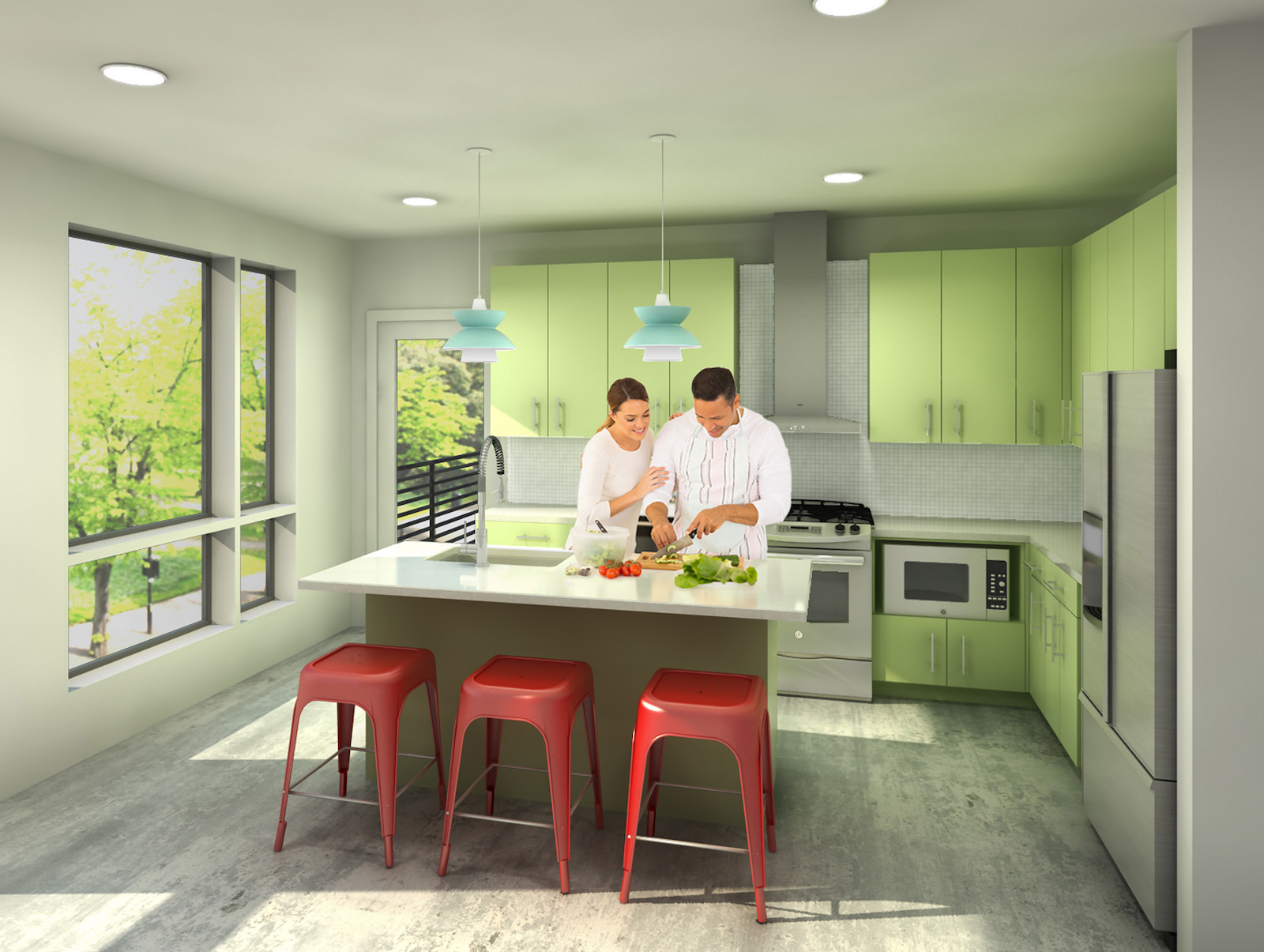 Orpheus Condos Kitchen Green