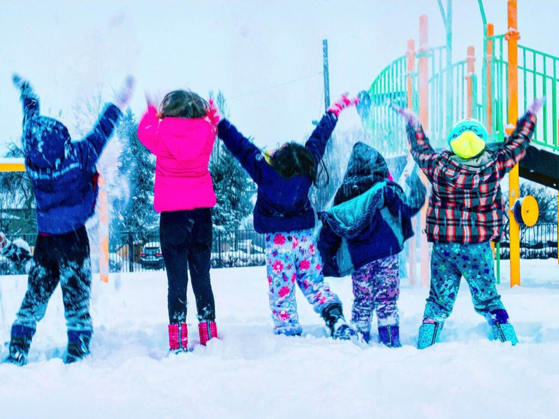 Kids playing in the snow Tennyson Center