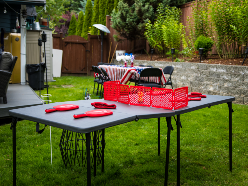 Pepper Pong on a backyard table