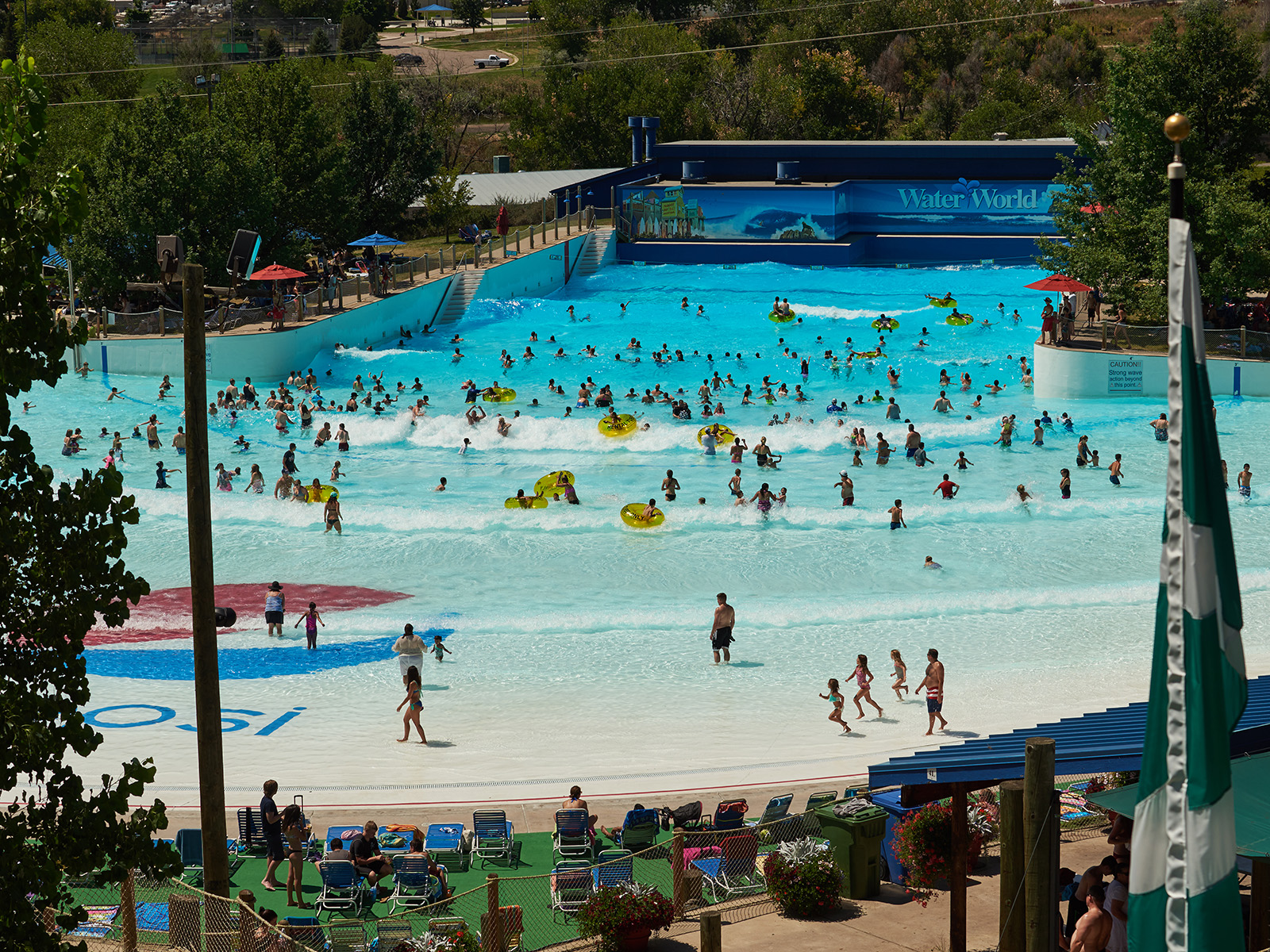 People in a wave pool