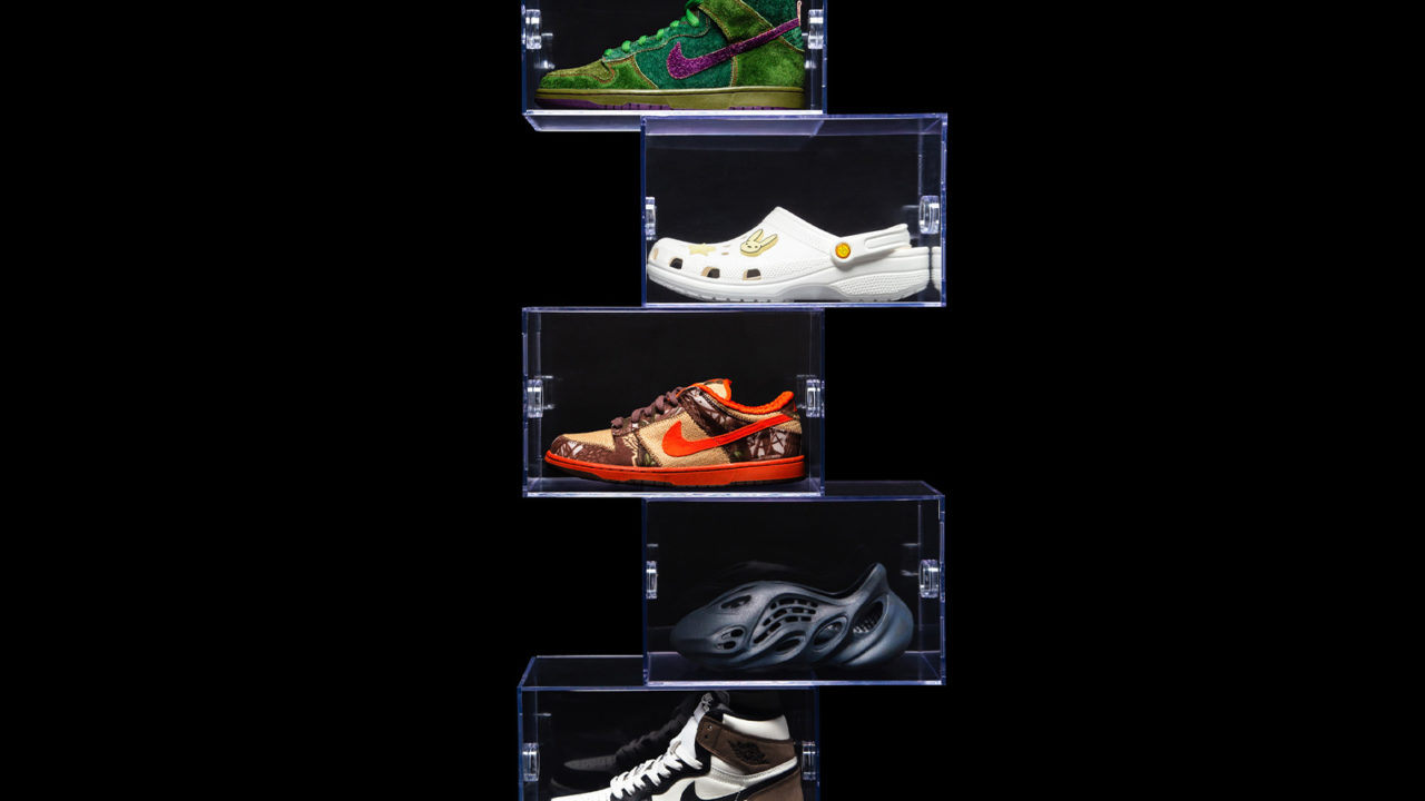 a display of popular sneakers from All Access Kickss.
