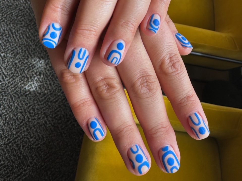 Abstract blue nails