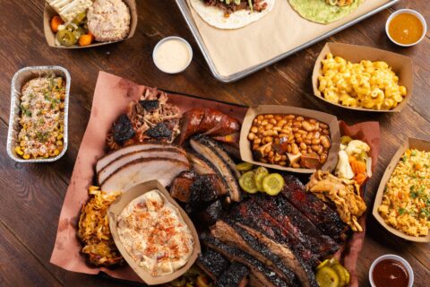 A spread of barbecue