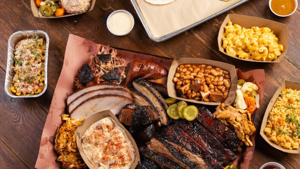 A spread of barbecue