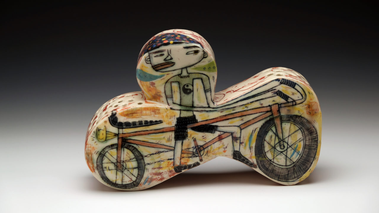 A ceramic sculpture