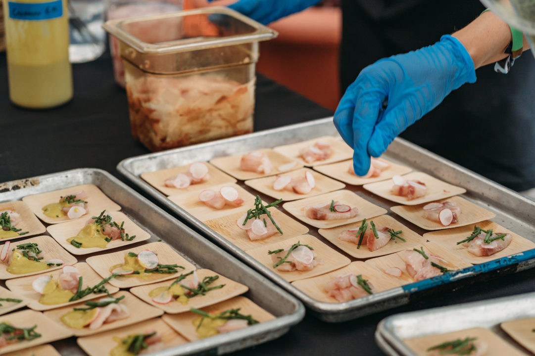 Plating small bites at Denver Big Eat