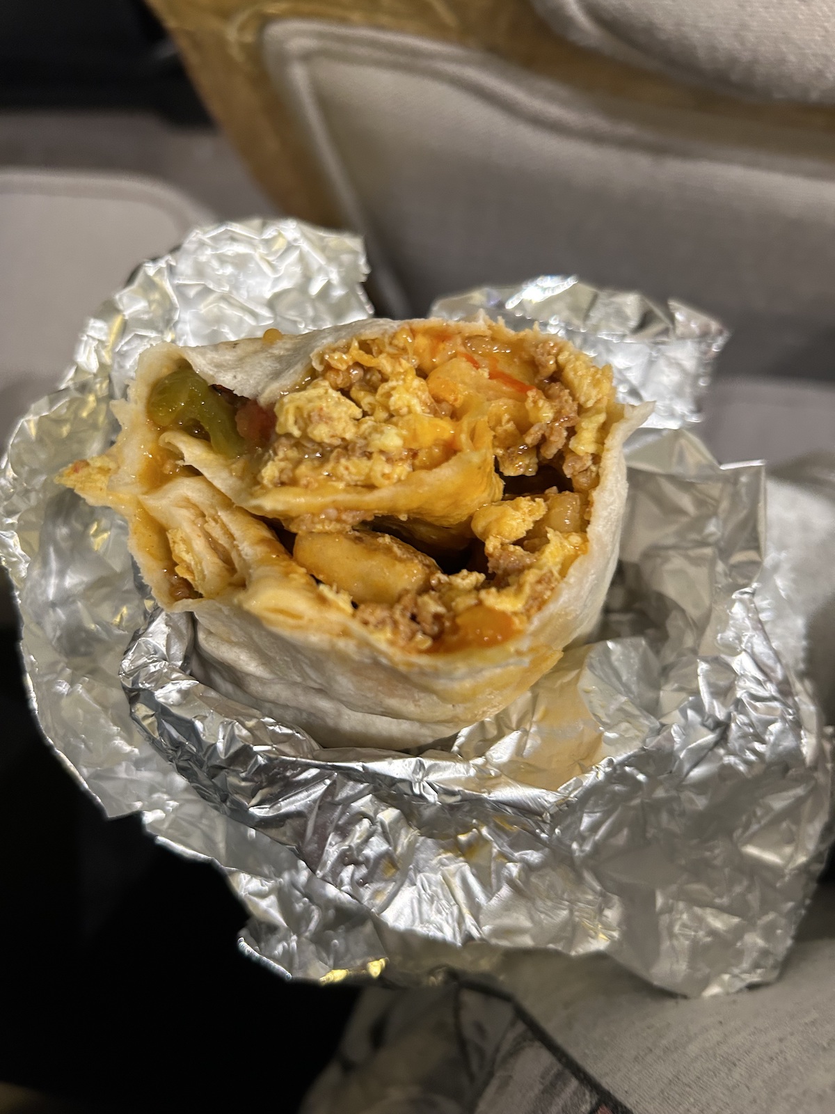 A breakfast burrito from Little Anita’s