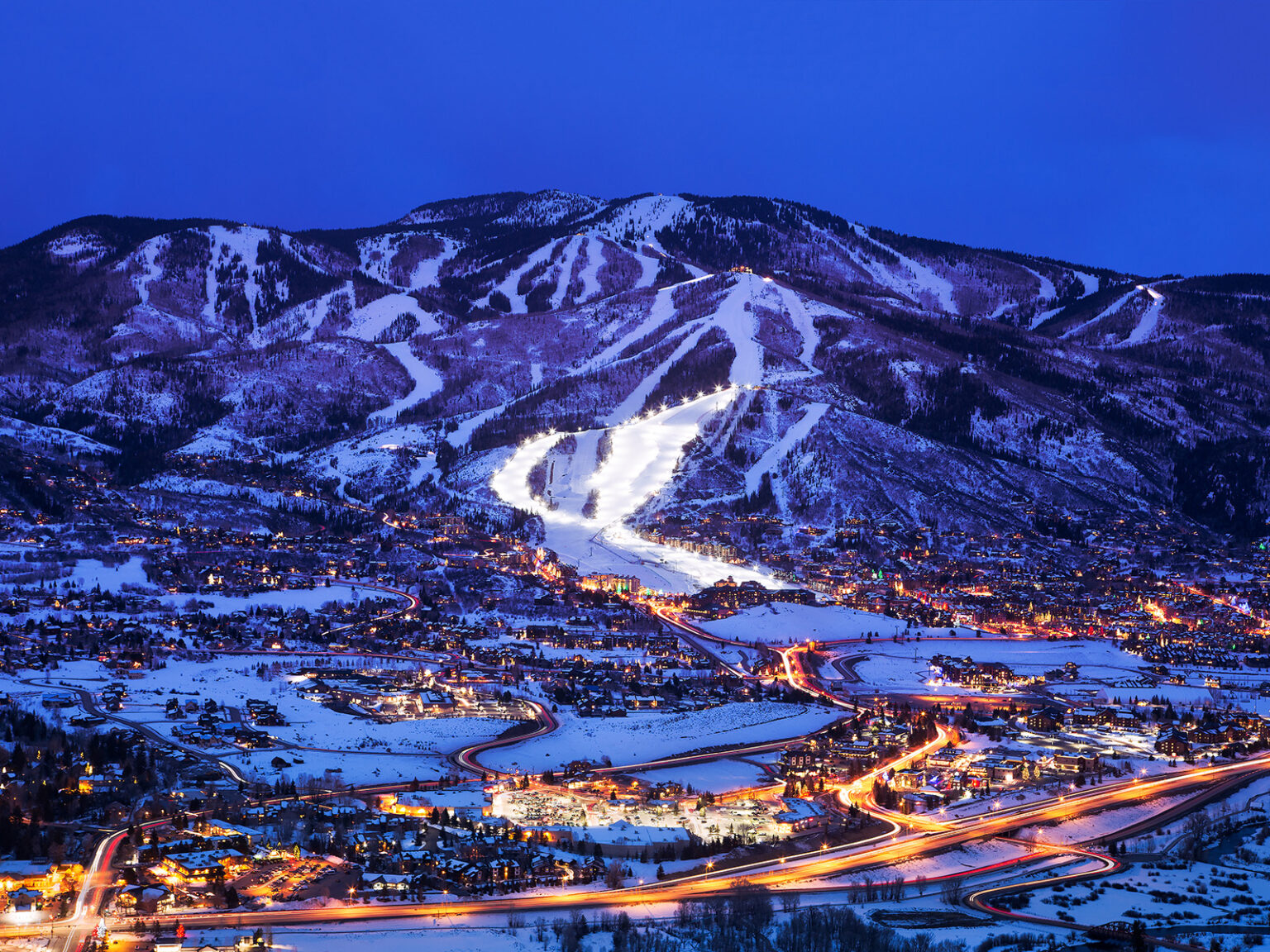 Steamboat Springs at dusk