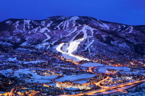 Steamboat Springs at dusk
