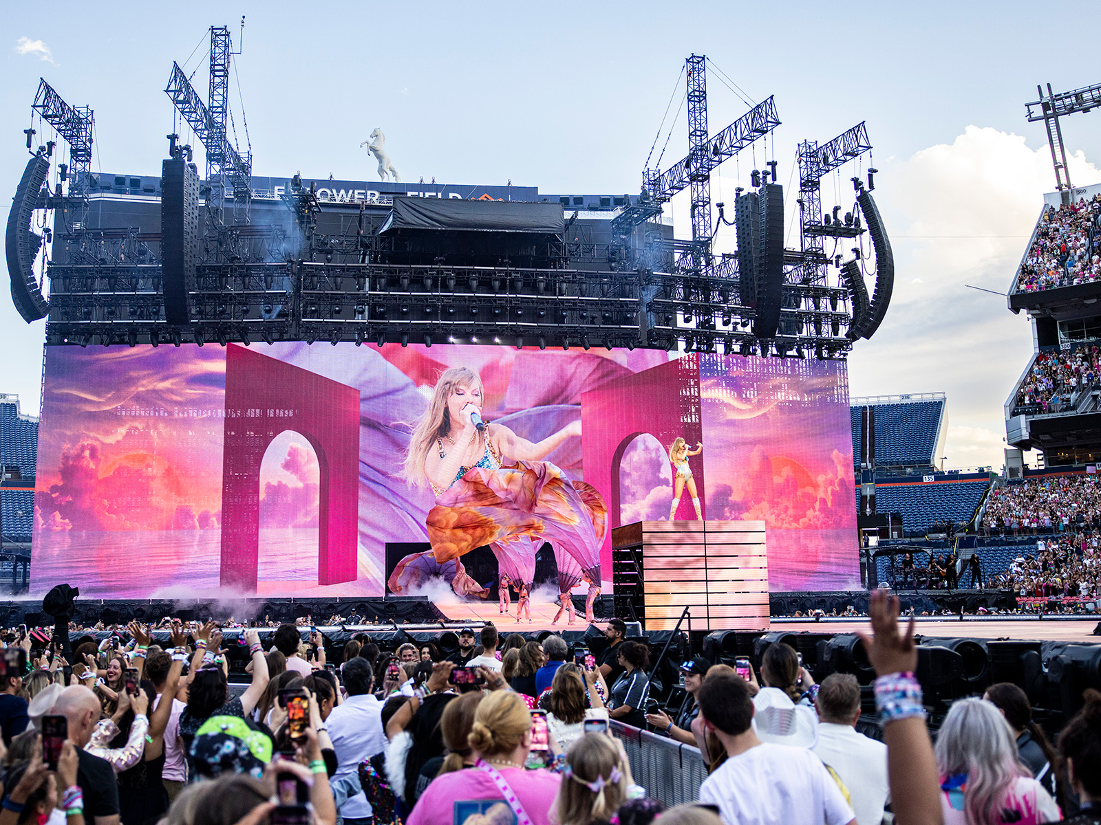 Taylor Swift performs the Eras Tour at Empower Field