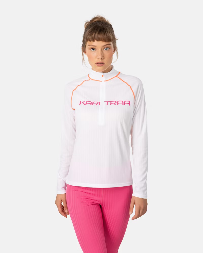 White and pink Kari Traa quarter zip