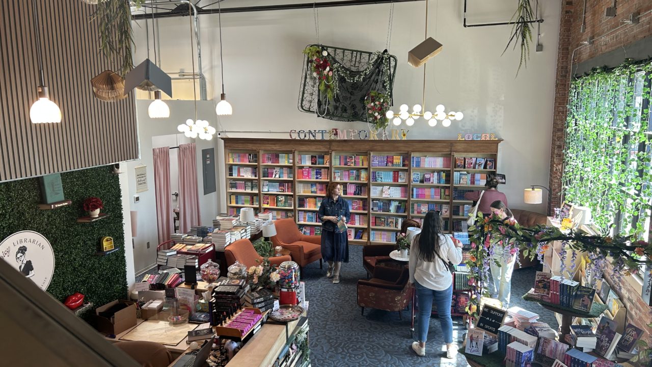 An overhead look at Denver's first romance-only bookstore