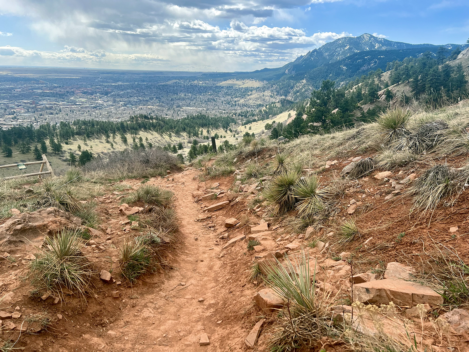 A switchback along the East Ridge Trail, coming down off of Mt. Sanitas in Boulder.
