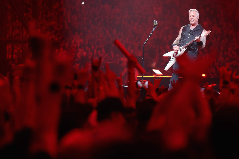 James Hetfield of Metallica performs at State Farm Stadium on September 01, 2023 in Glendale, Arizona.