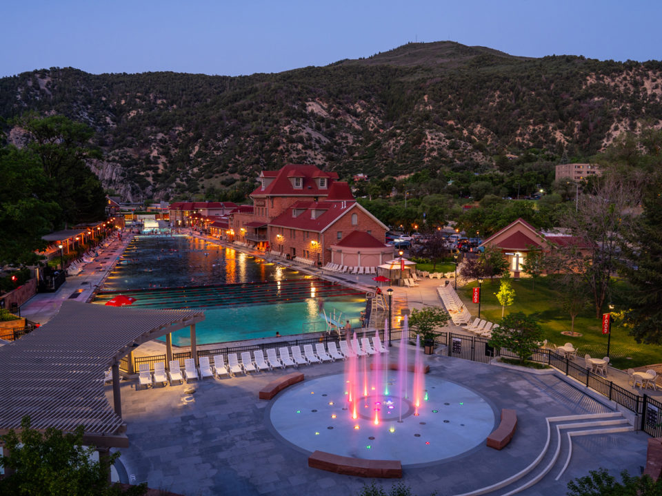 Aerial view of Glenwood Hot Springs