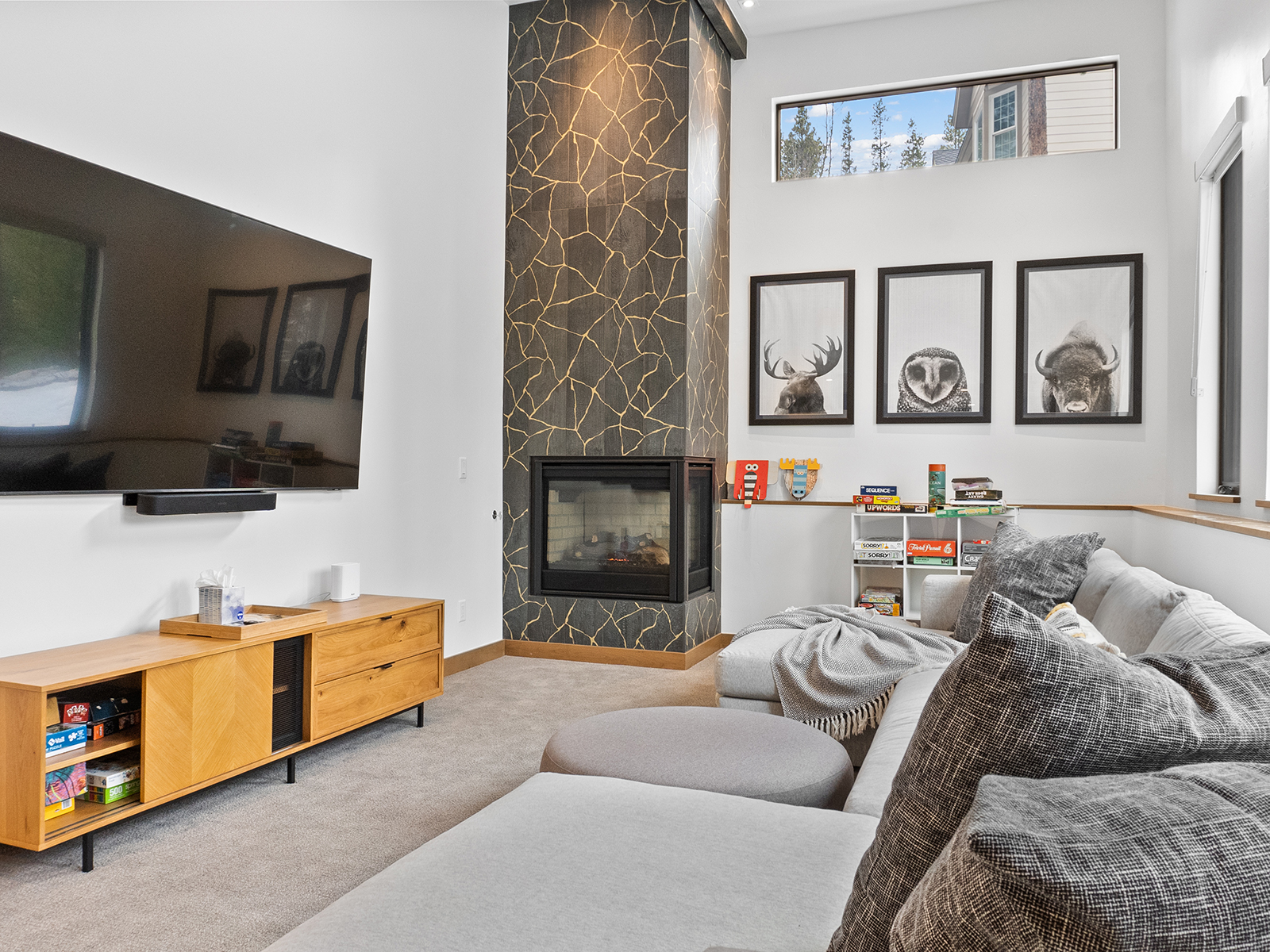 A large TV room