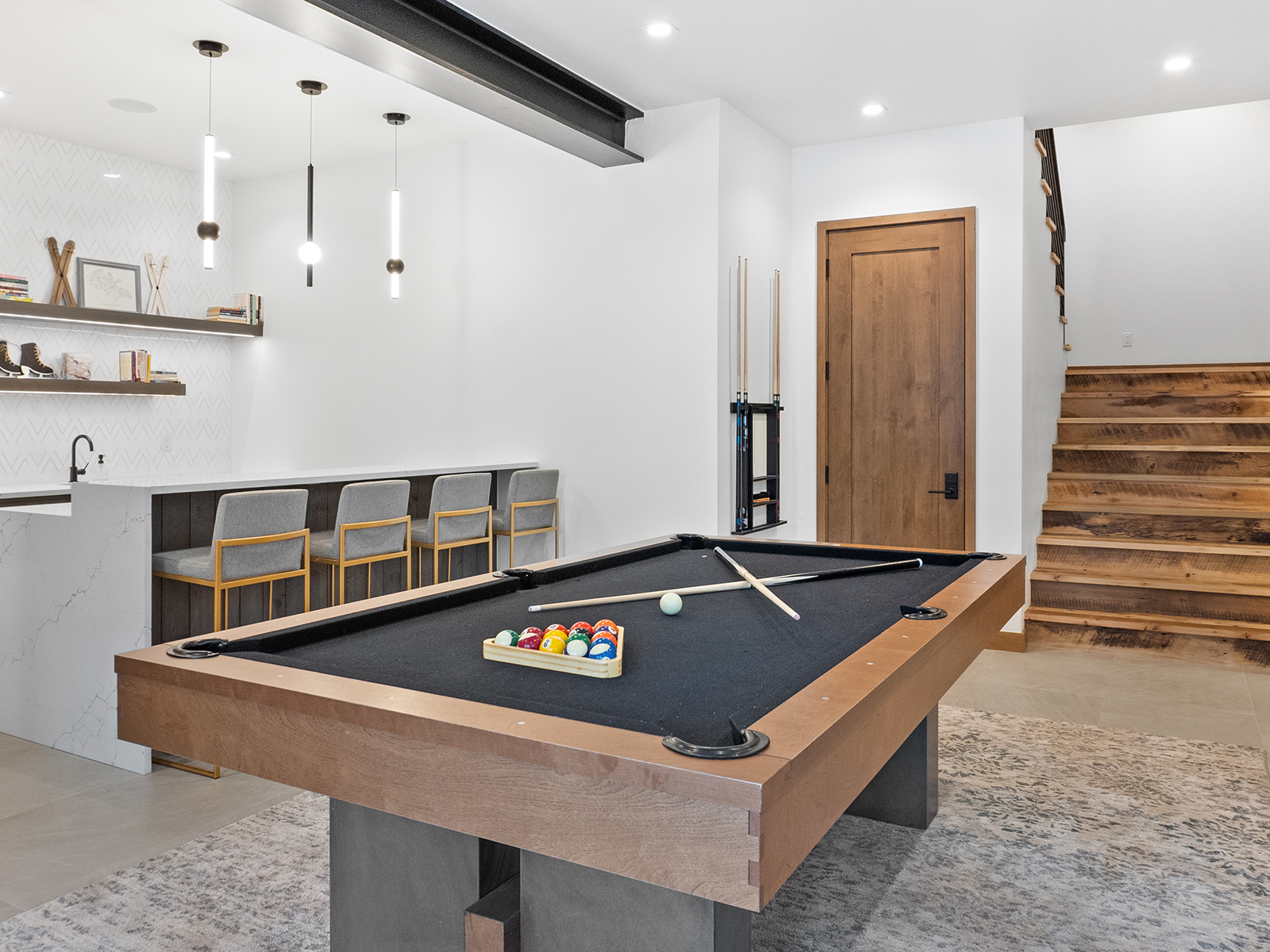 A pool table