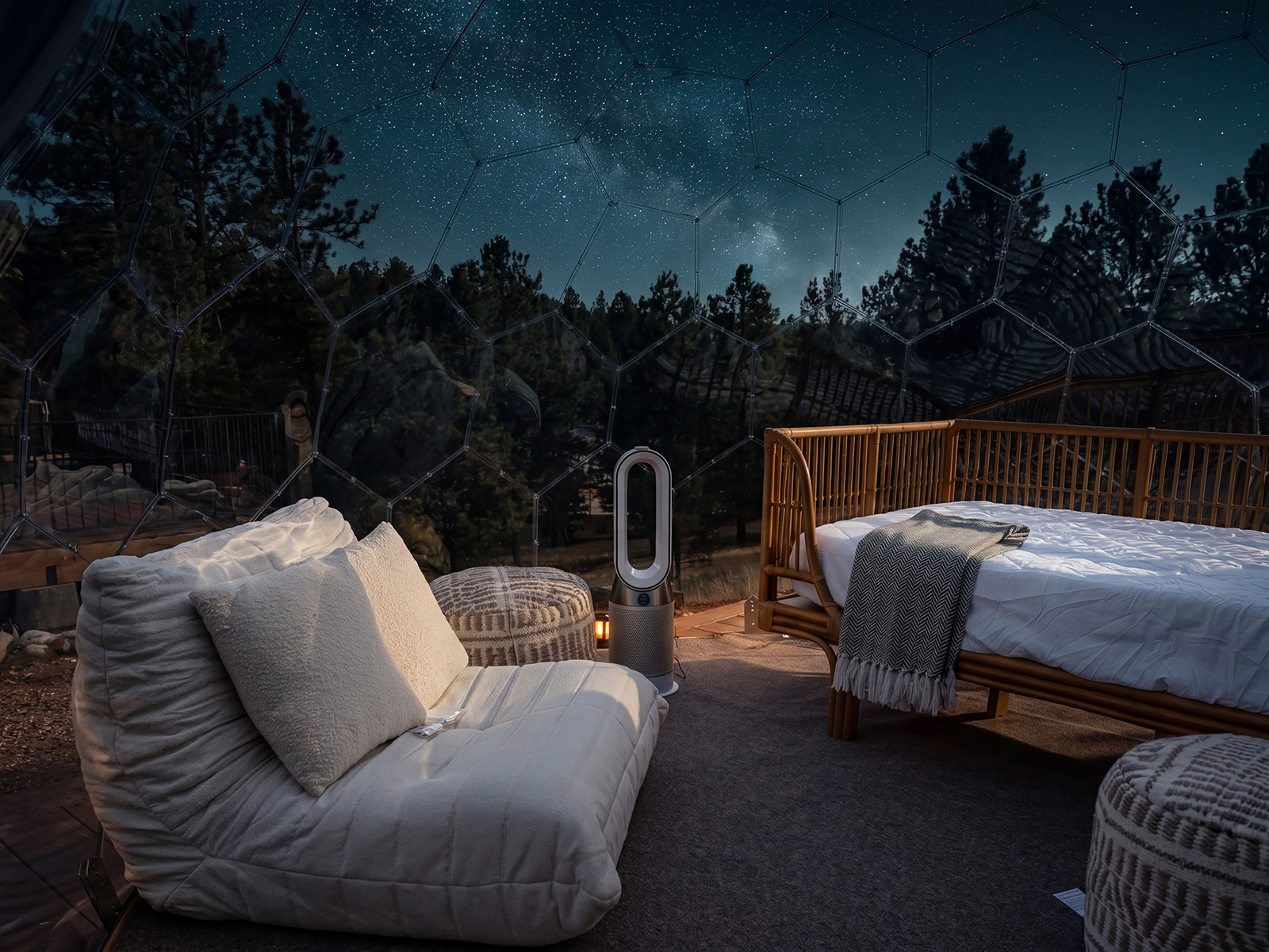 Outside furniture for stargazing