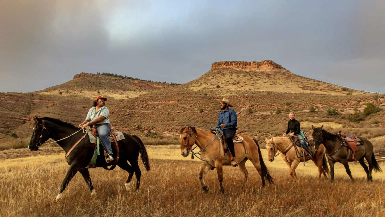 Horseback riders at Hall Ranch