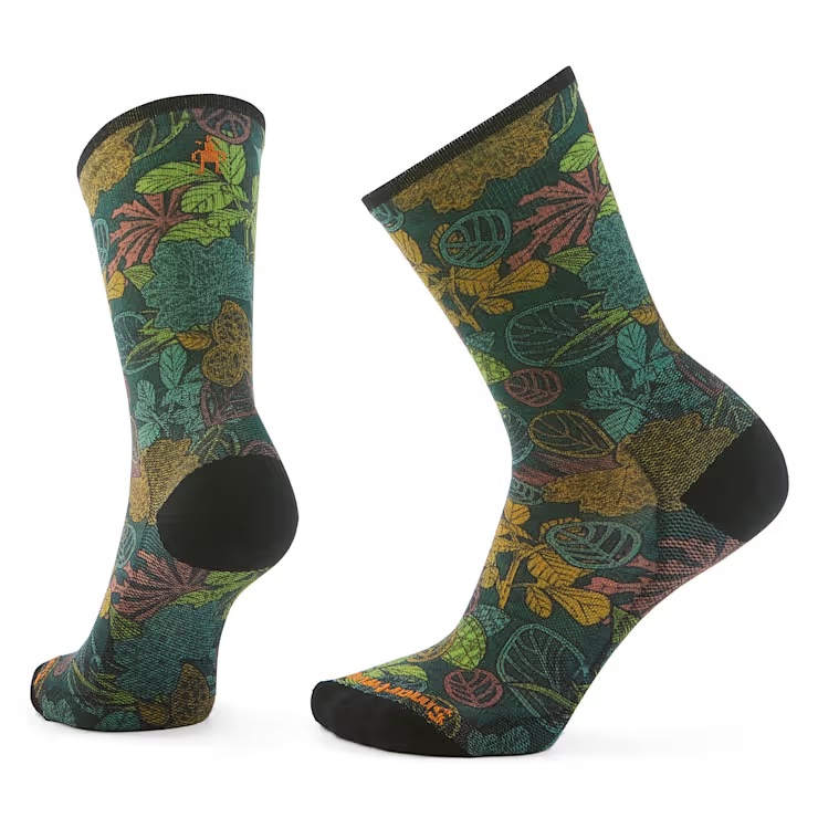 Socks with leaves on them