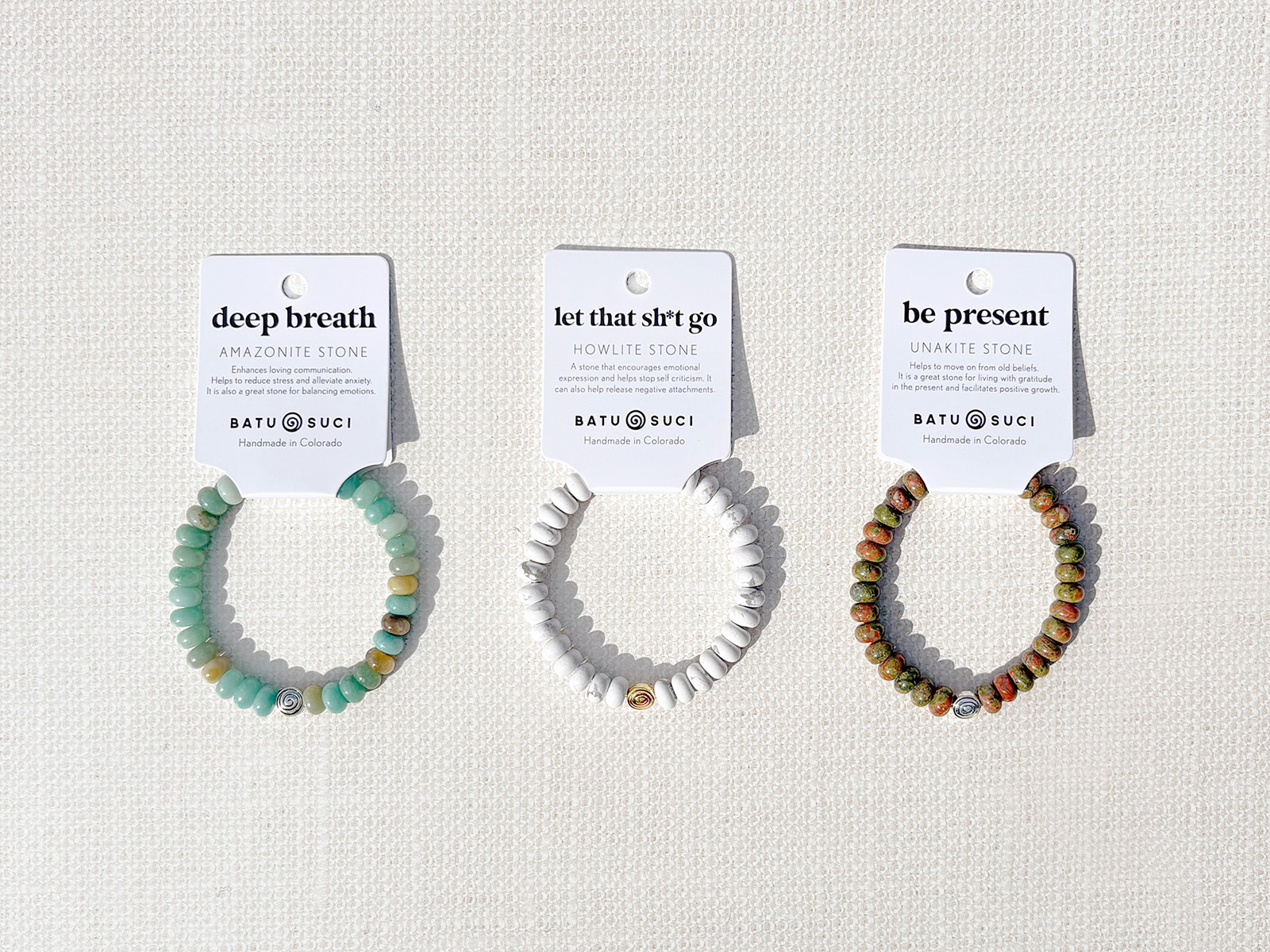 Three stone bracelets