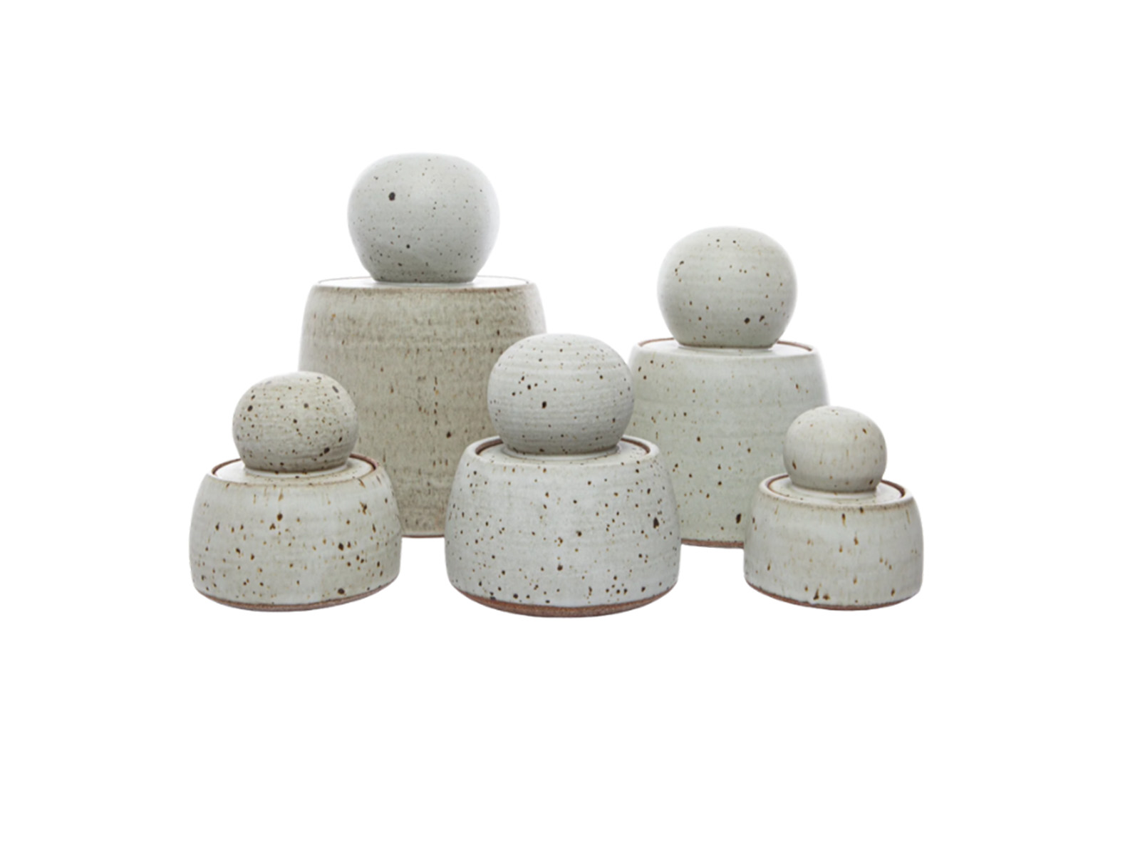 Five ceramic jars