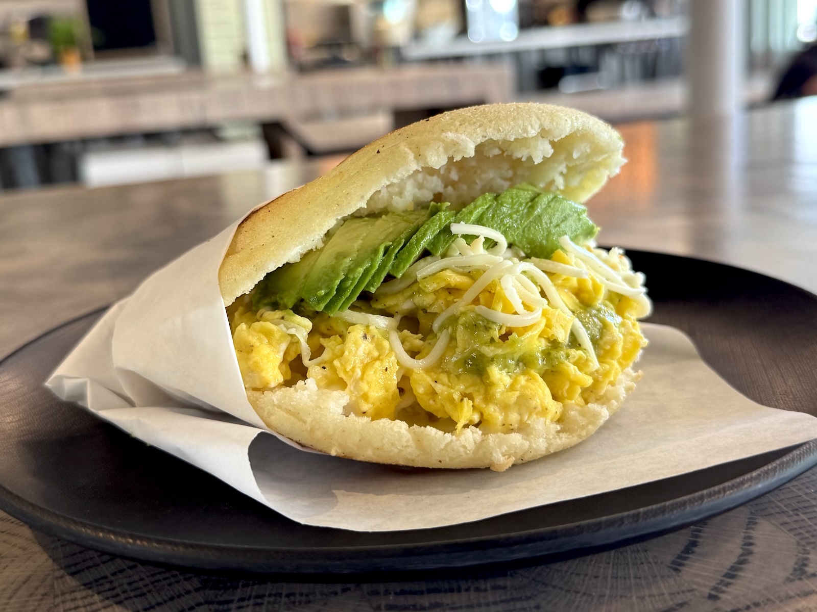 The Perico arepa from Quiero Arepas