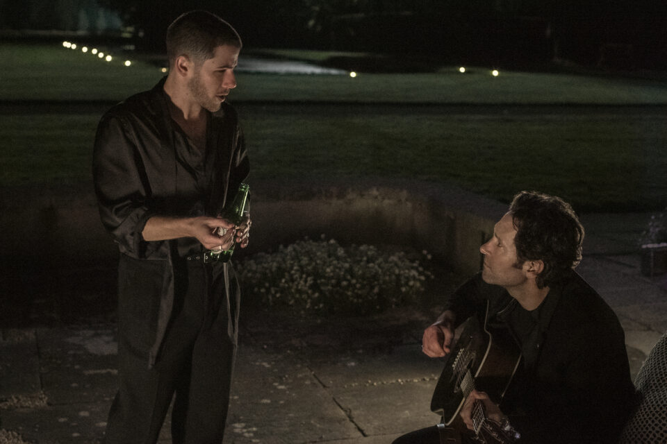 Nick Jonas as Danny and Paul Rudd as Rick in Power Ballad