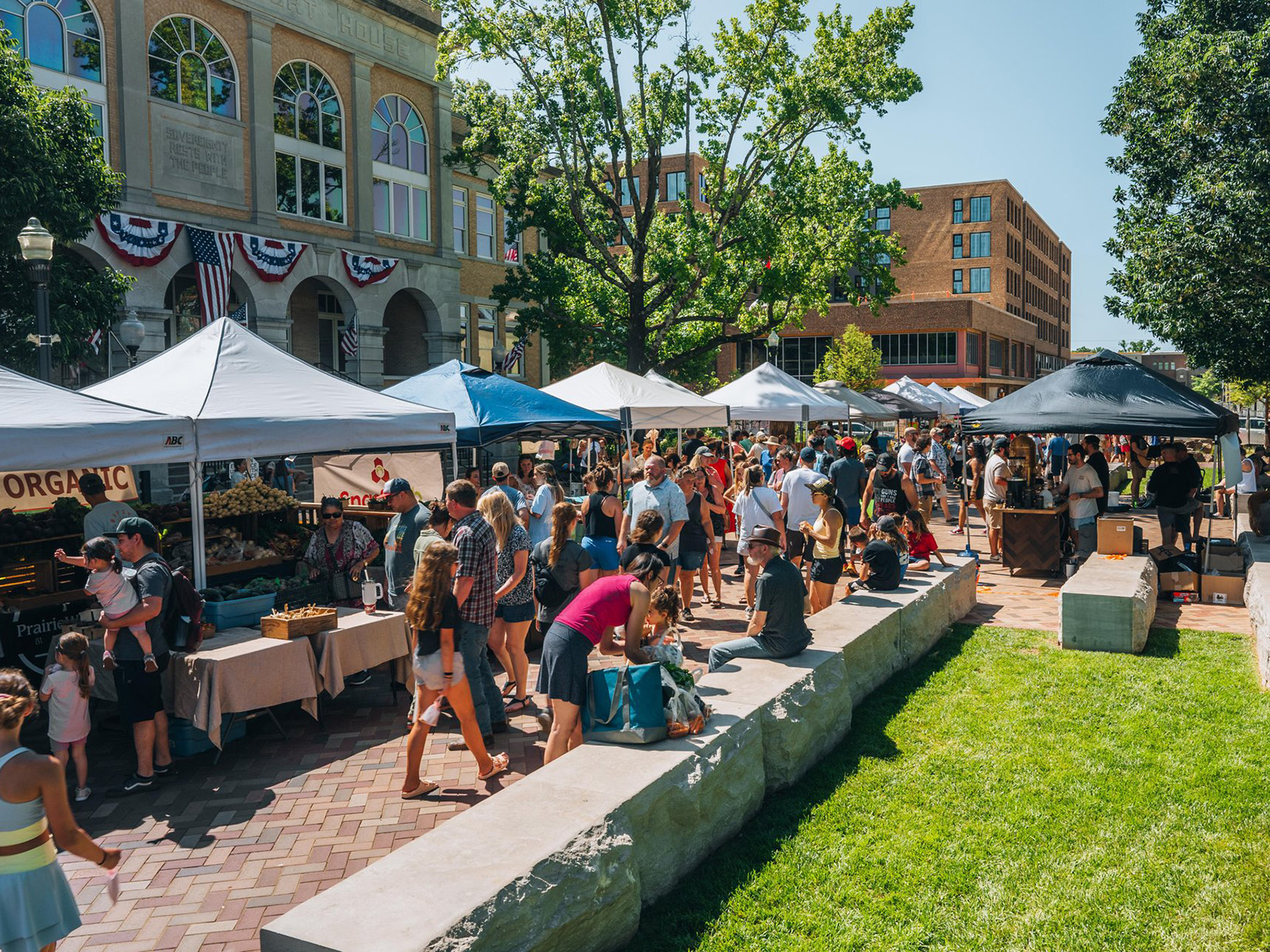 Farmer's market on a sunny day