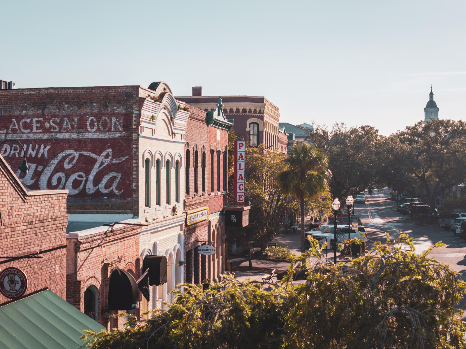 Main Street of Amelia Island aerial view