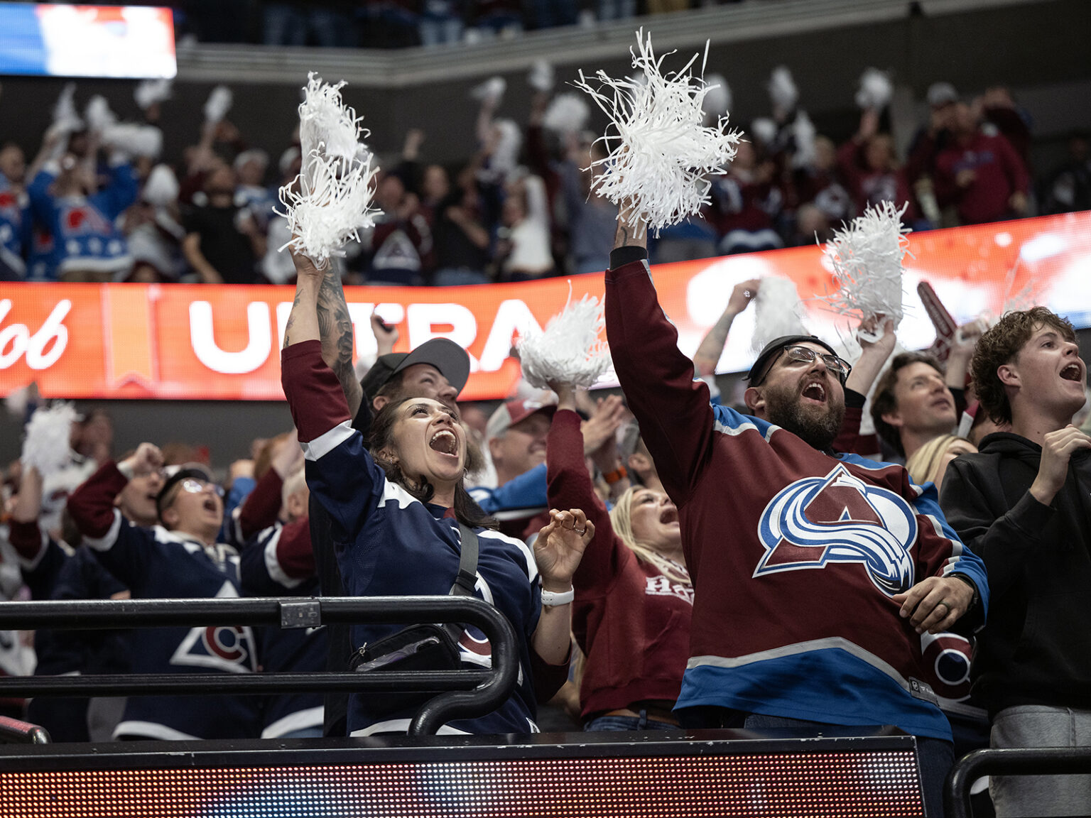 Colorado Avalanche fans celebrating