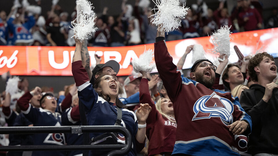 Colorado Avalanche fans celebrating