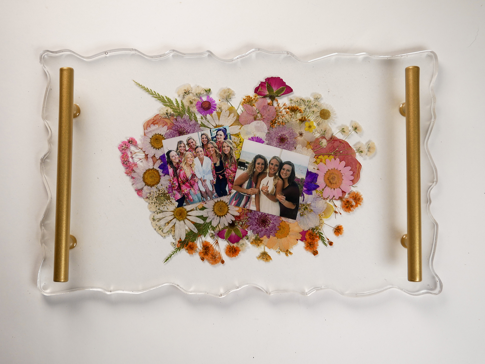 Adults & Crafts Floral Resin Serving Tray