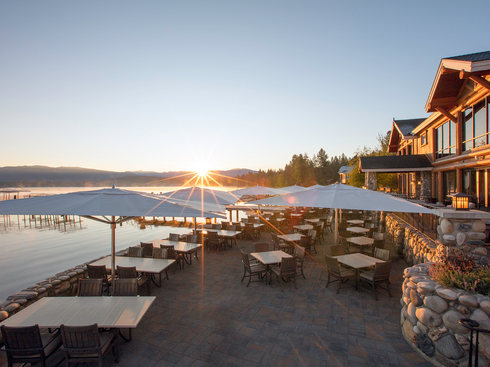 The patio at the Shore Lodge