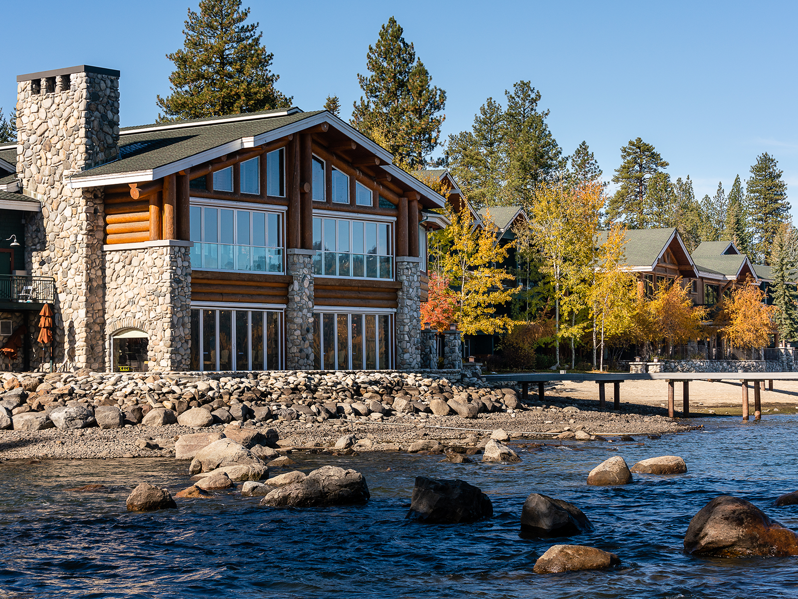 The facade of the Shore Lodge in McCall, Idaho