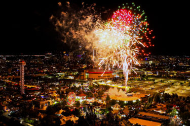 Fireworks over Elitch Gardens in Denver