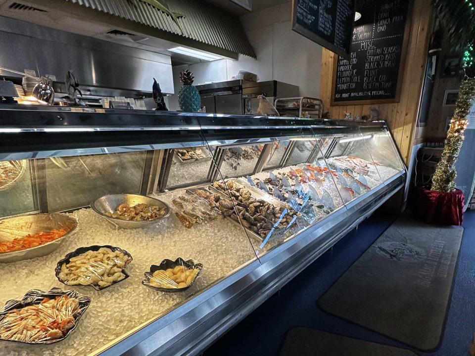 Seafood counter at Big Mac & Little Lu’s Seafood
