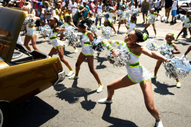 The Denver Dancing Diamonds performing at the Juneteenth Celebration parade in 2015