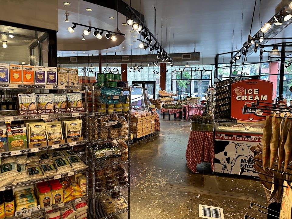The dry goods section at Marczyk Fine Foods