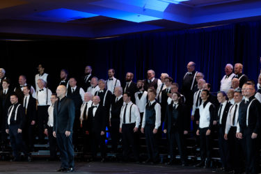 Mens chorus on risers
