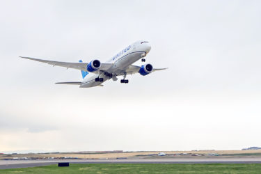 An airplane taking off
