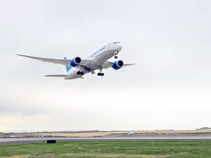 An airplane taking off