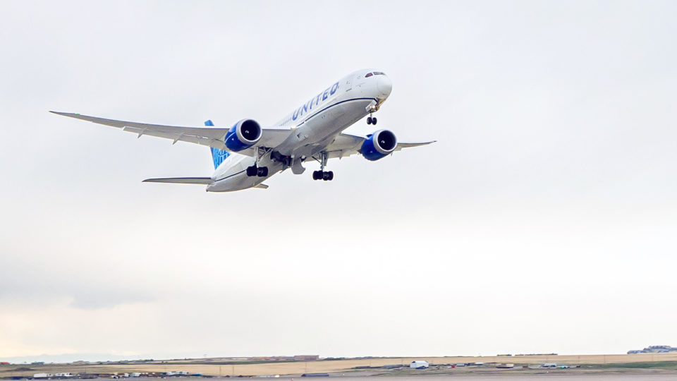 An airplane taking off