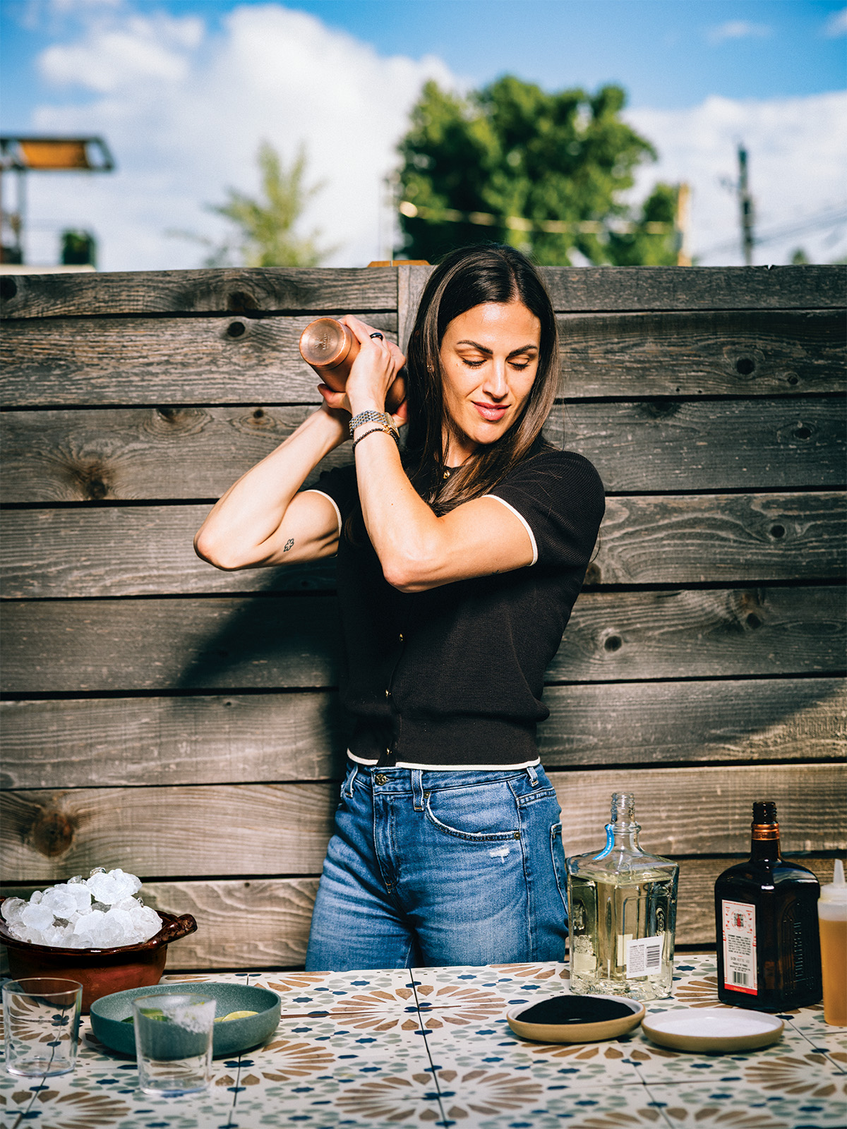 Kasie Curiel shakes up a margarita
