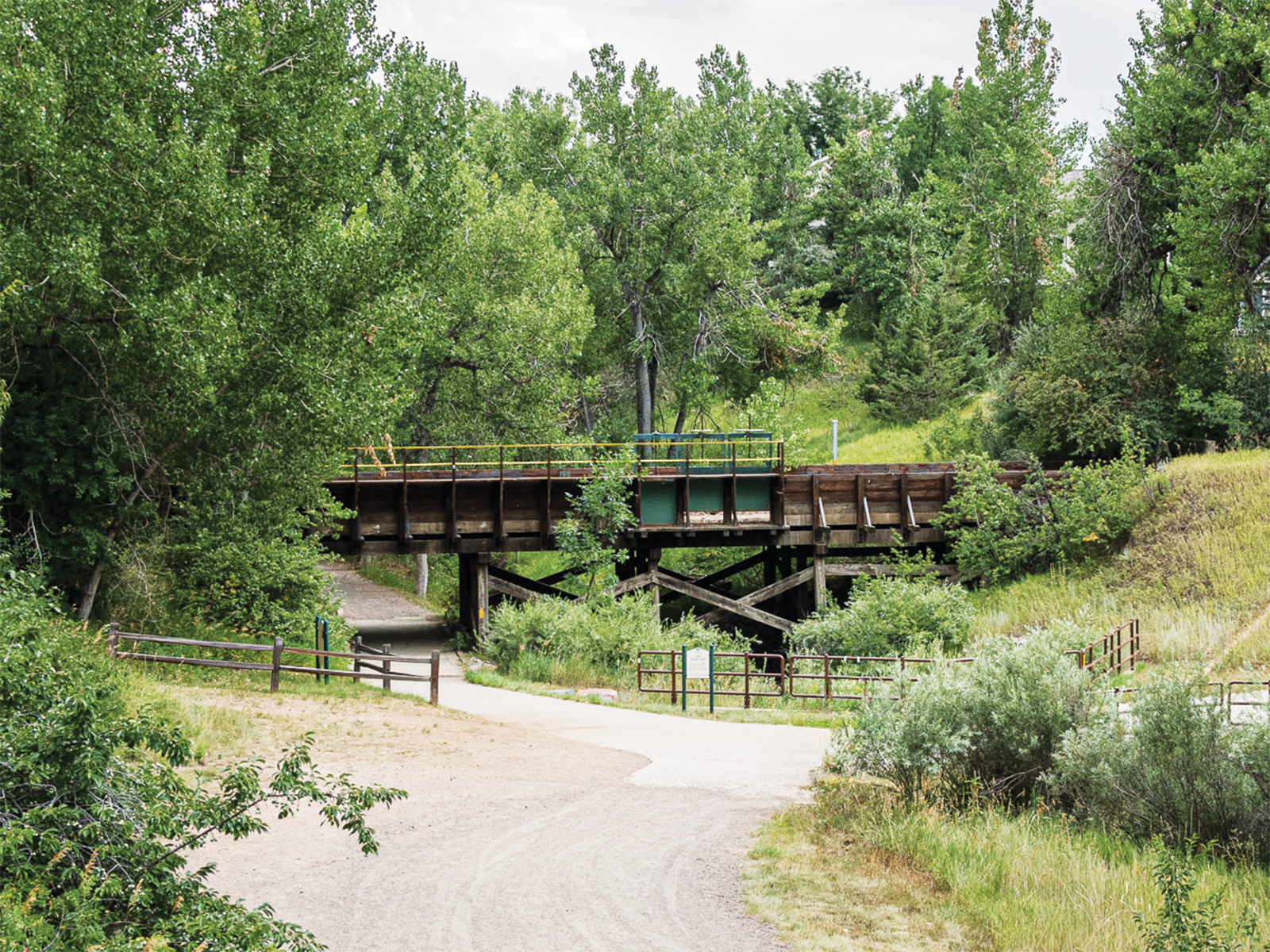 A wooden flume above Mary Gulch at Mile 14 of the High Line Canal