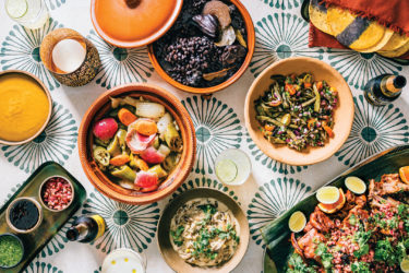 A bunch of Mexican dishes