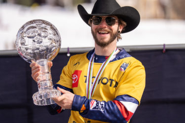 Noah Elliott holds up his World Cup trophy