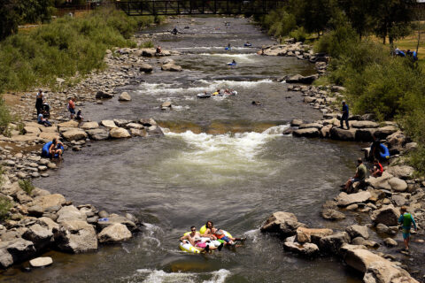 Tubers on the San Juan River in Pagosa Springs